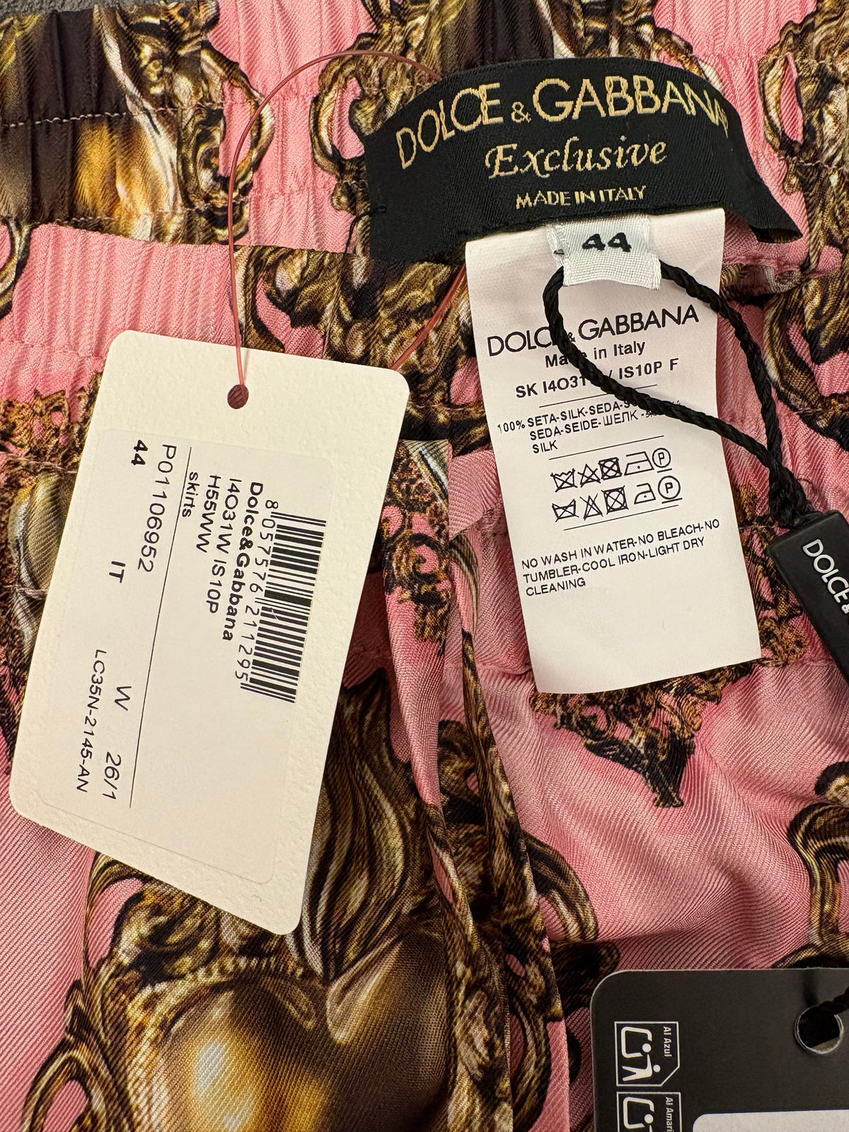 DOLCE & GABBANA (NWT) Silk “Sacro Cuore” Midi Skirt Size IT 44