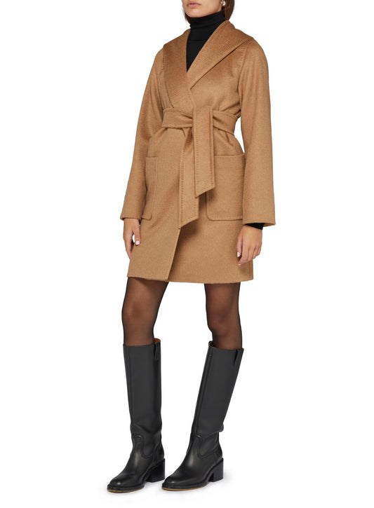 MAX MARA Beige Camelhair Coat Size Eu 40