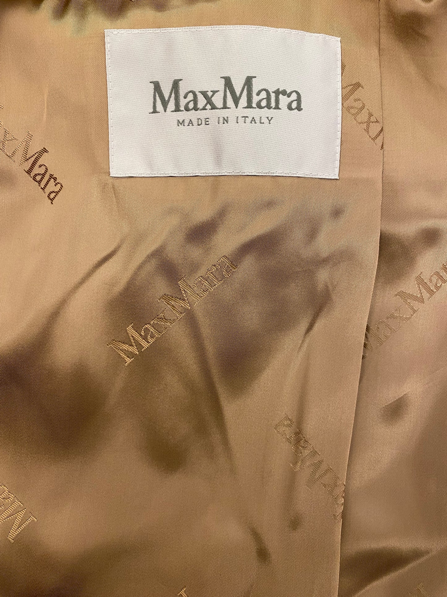 MAX MARA Beige Camelhair Coat Size Eu 40