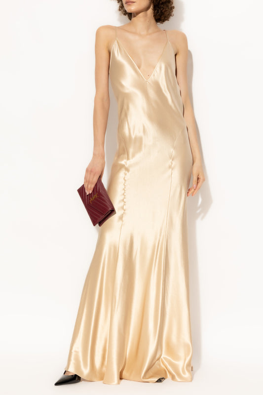 SAINT LAURENT Silk Satin Slip Dress Size FR 38