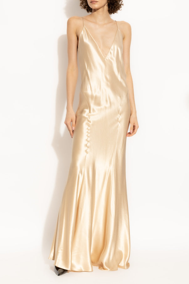 SAINT LAURENT Silk Satin Slip Dress Size FR 38