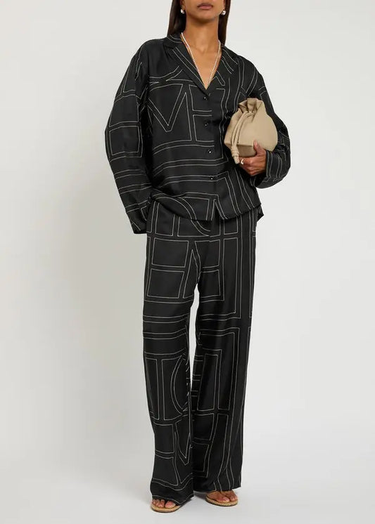 TOTÊME Logo-Embroidered Silk Set Size S