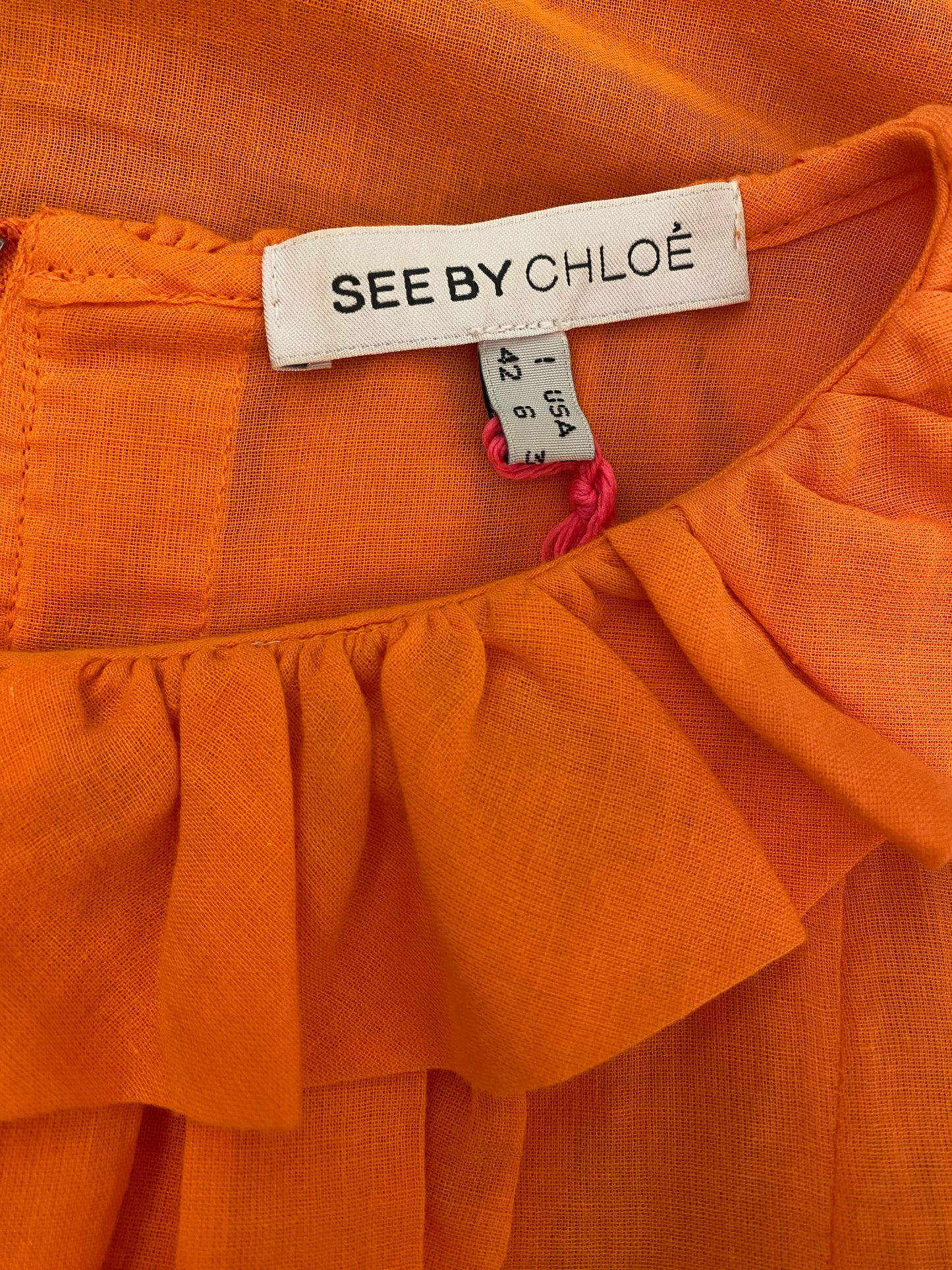 SEE BY CHLOÉ Cotton Ruffle Blouse Size IT 42