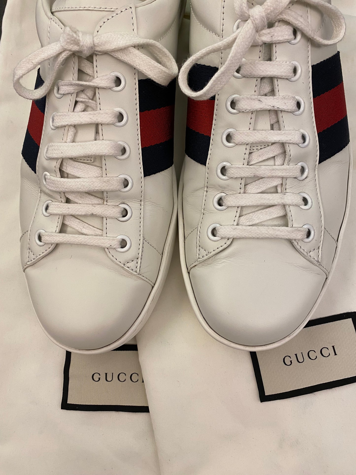 GUCCI Men’s Ace Leather Sneakers Size EU 42.5