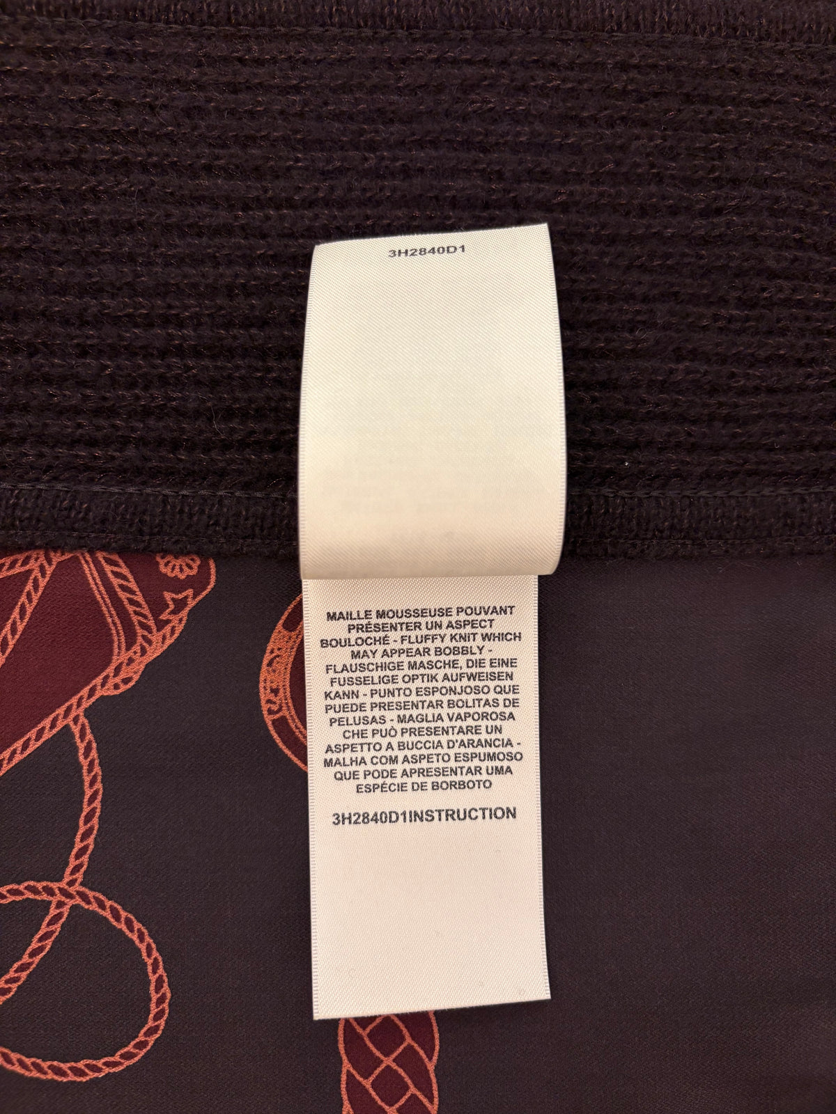 HERMÈS “Les Tambours Finesse” Twillaine Long Cardigan Size Fr 34