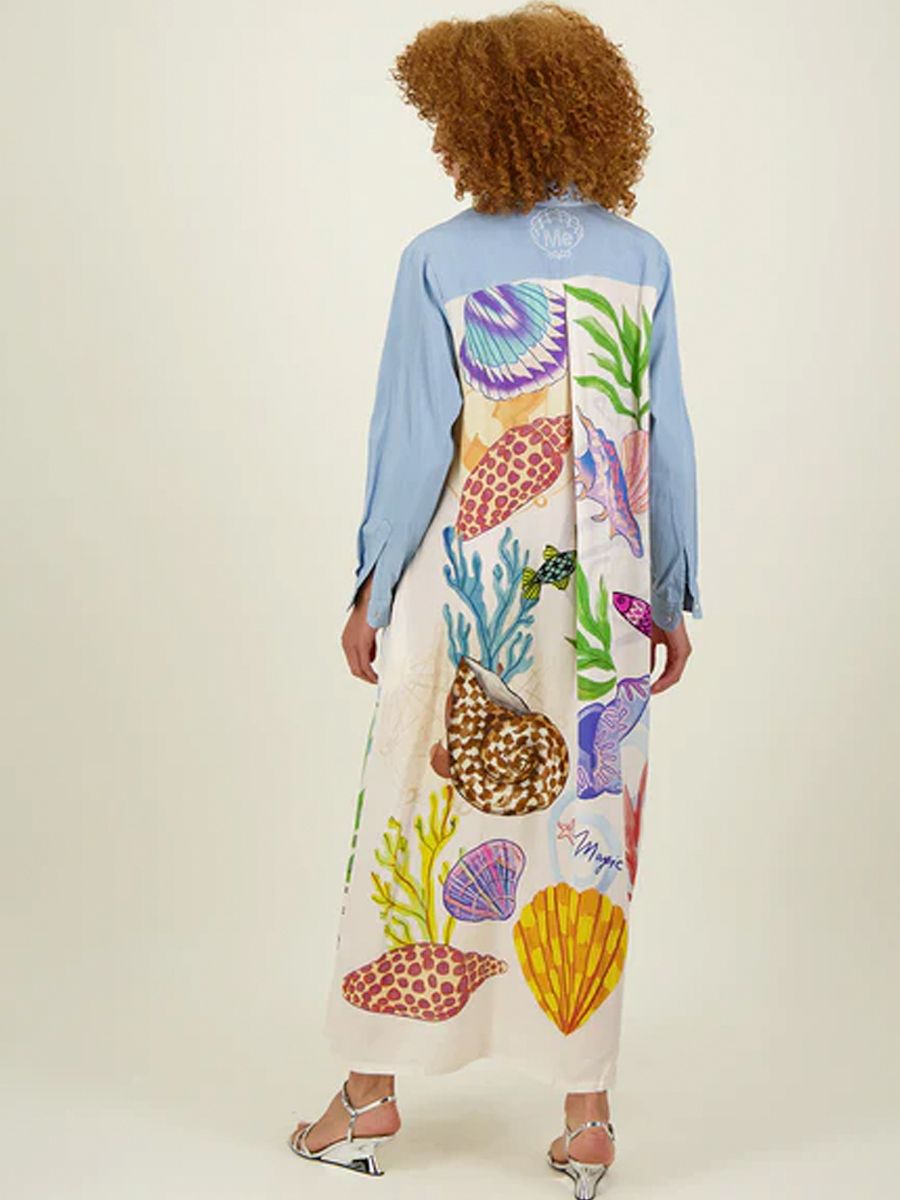 ME369 Elena Magic Combined Denim Dress Size XS