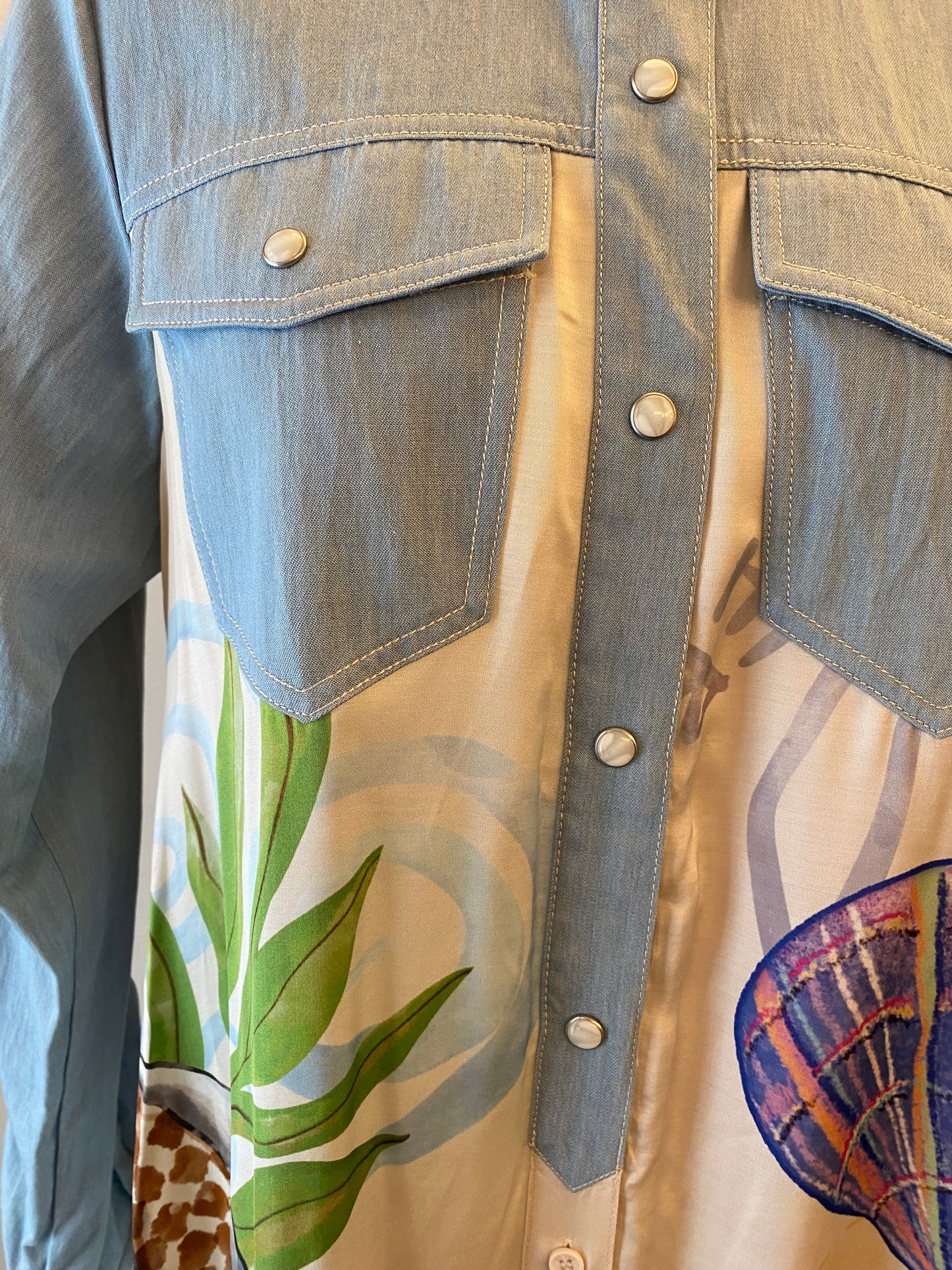 ME369 Elena Magic Combined Denim Dress Size XS