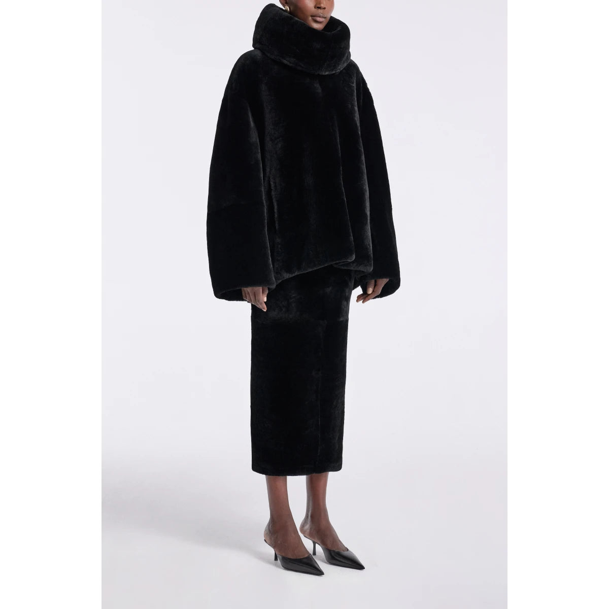 NOUR HAMMOUR Lodge Shearling Pullover - Noir Size XS/S