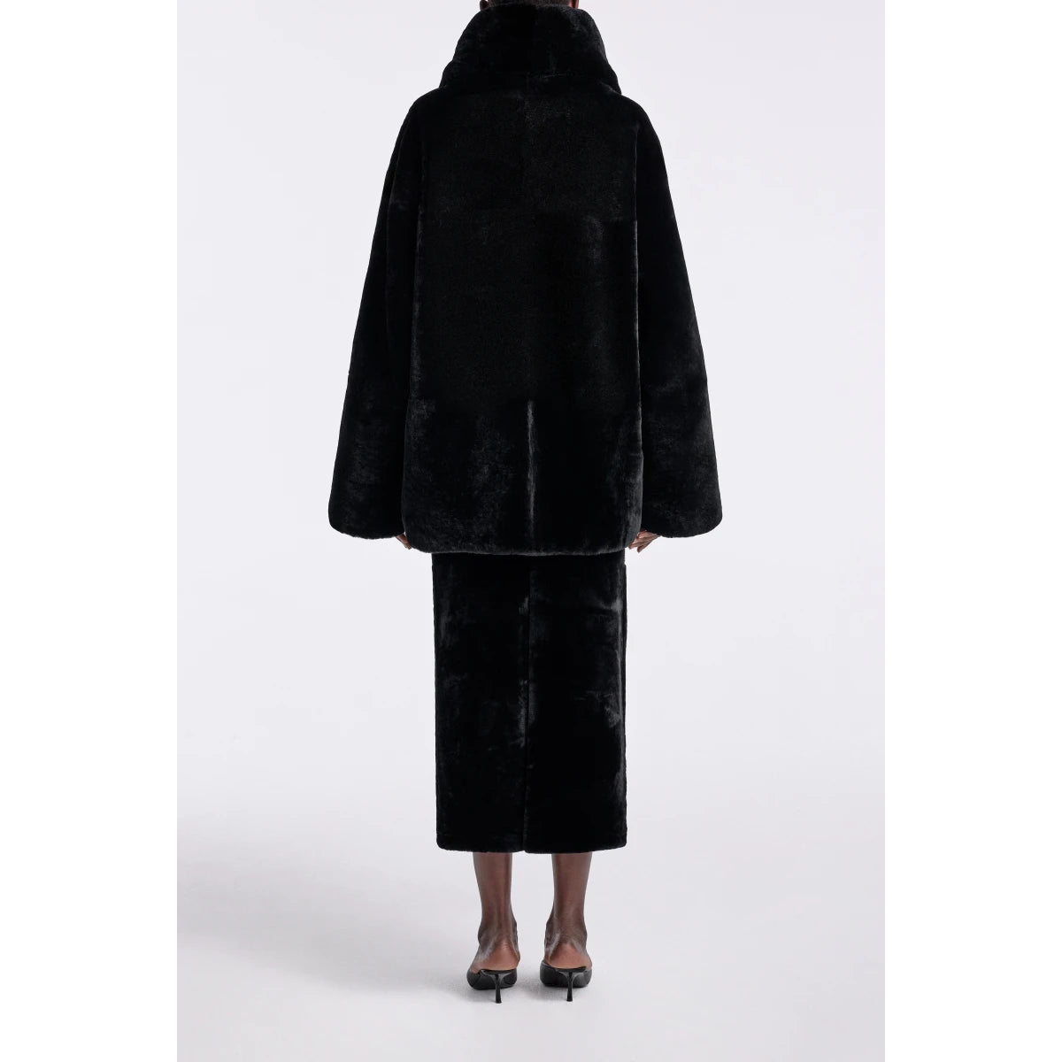 NOUR HAMMOUR Lodge Shearling Pullover - Noir Size XS/S