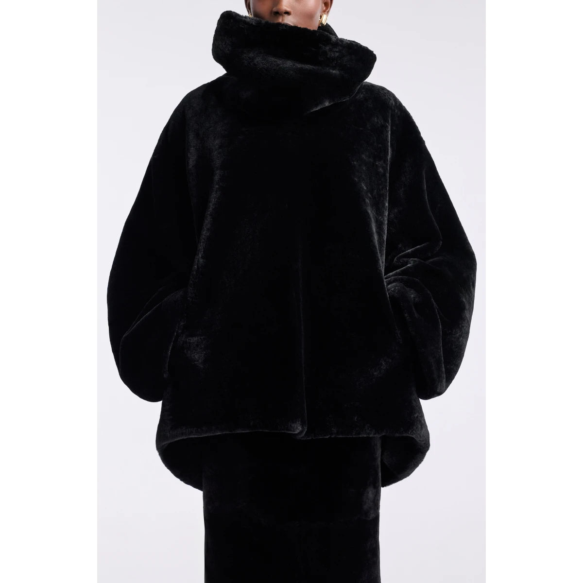 NOUR HAMMOUR Lodge Shearling Pullover - Noir Size XS/S
