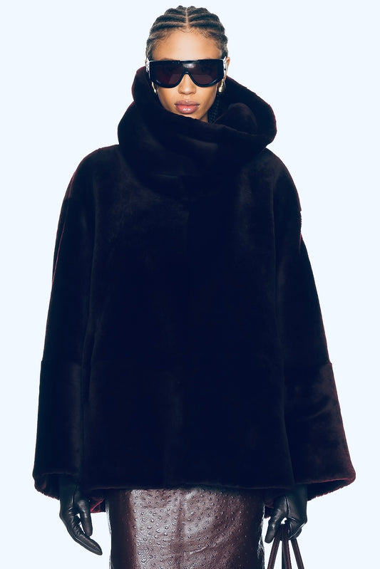 NOUR HAMMOUR Lodge Shearling Pullover - Noir Size XS/S