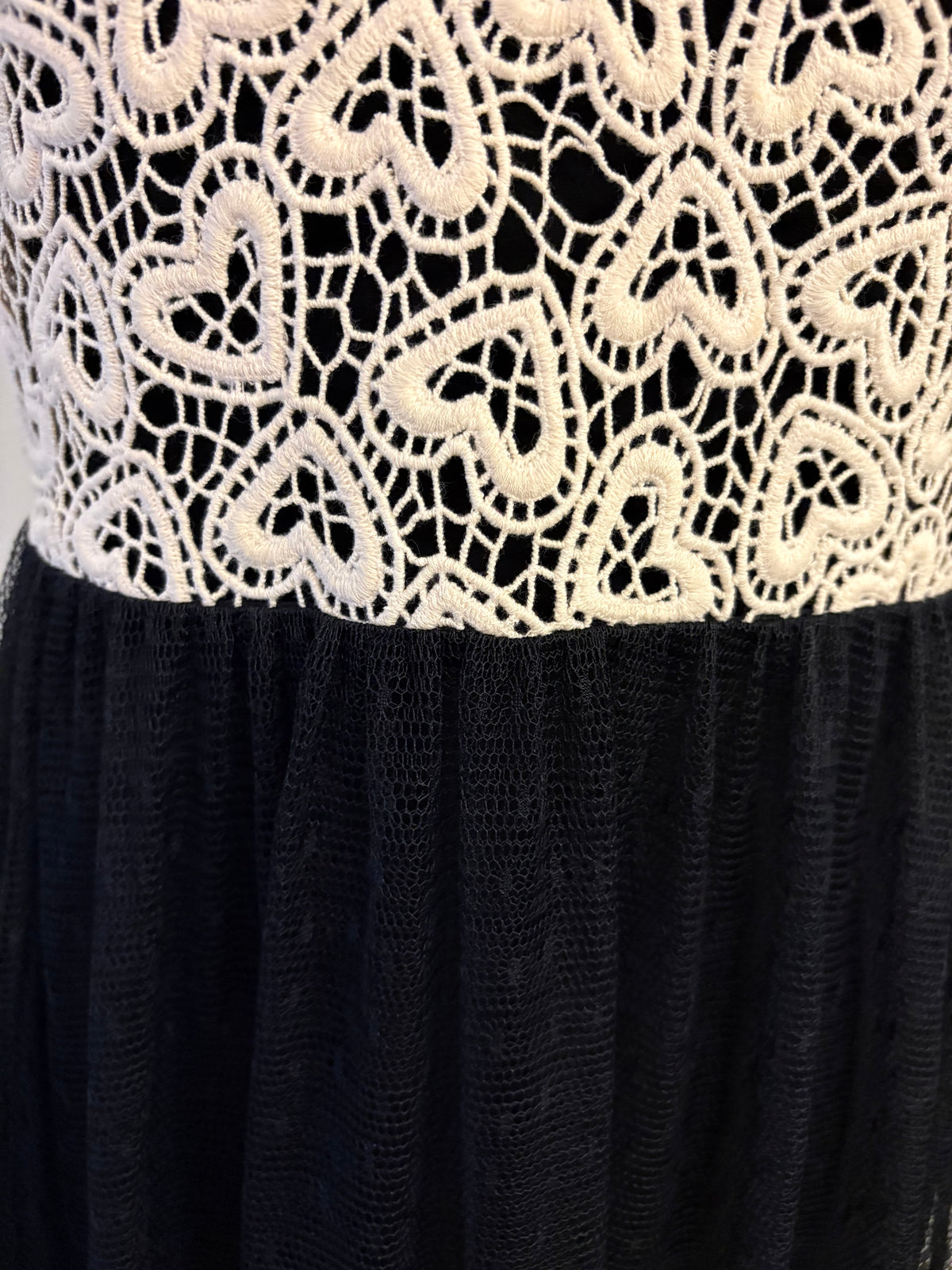 RED VALENTINO Heart Lace & Tulle Maxi Dress Size IT 40