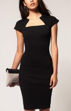 ROLAND MOURET Black Wool Dress Size Fr 40