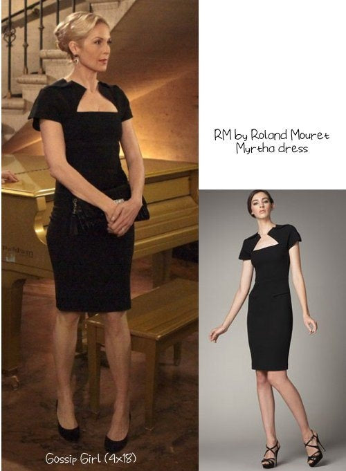 ROLAND MOURET Black Wool Dress Size Fr 40