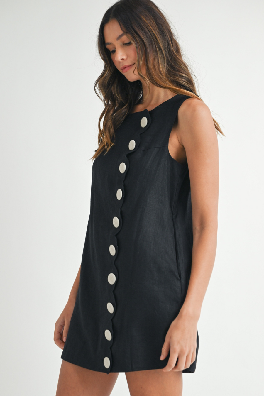 LISA MARIE FERNANDEZ Linen Black Dress Size 1/S