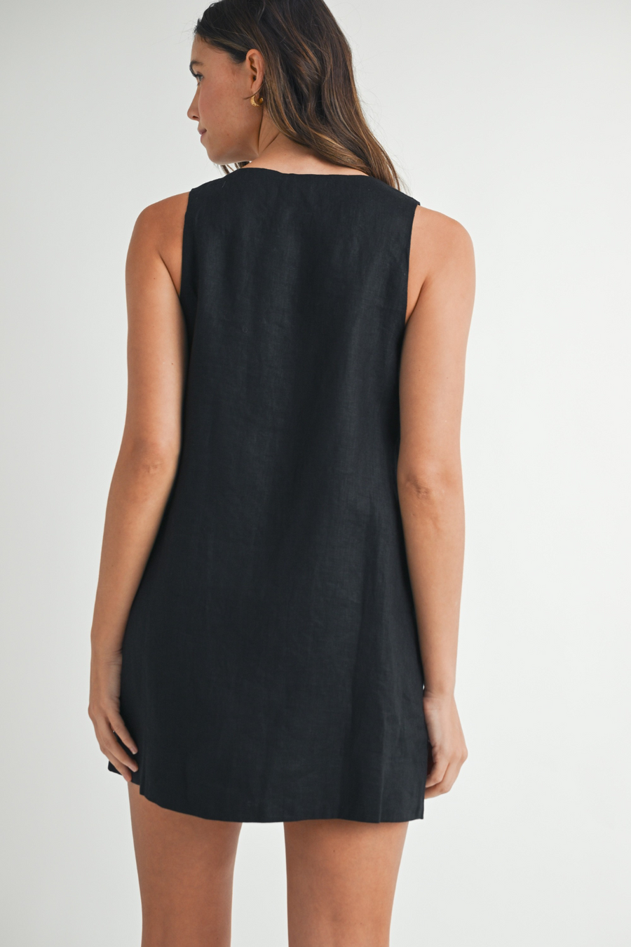 LISA MARIE FERNANDEZ Linen Black Dress Size 1/S