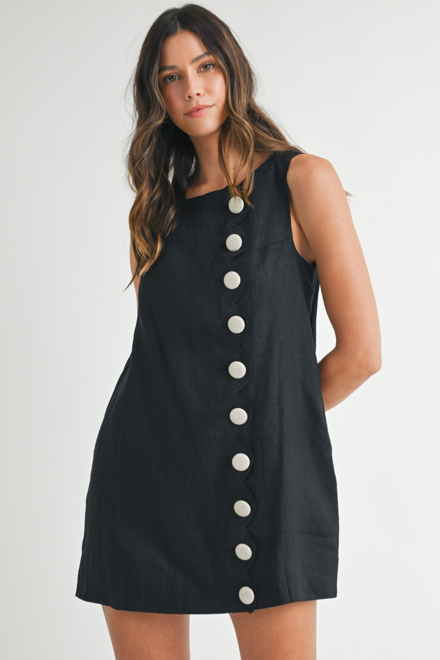 LISA MARIE FERNANDEZ Linen Black Dress Size 1/S