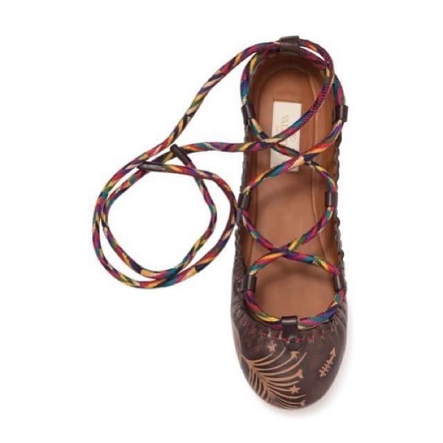 VALENTINO GARAVANI Santeria Lace-Up Ballerina Flats EU 39 - New