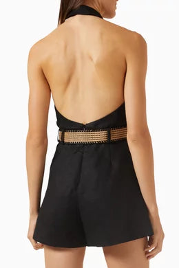 ZIMMERMANN Linen Halterneck Playsuit Size 1