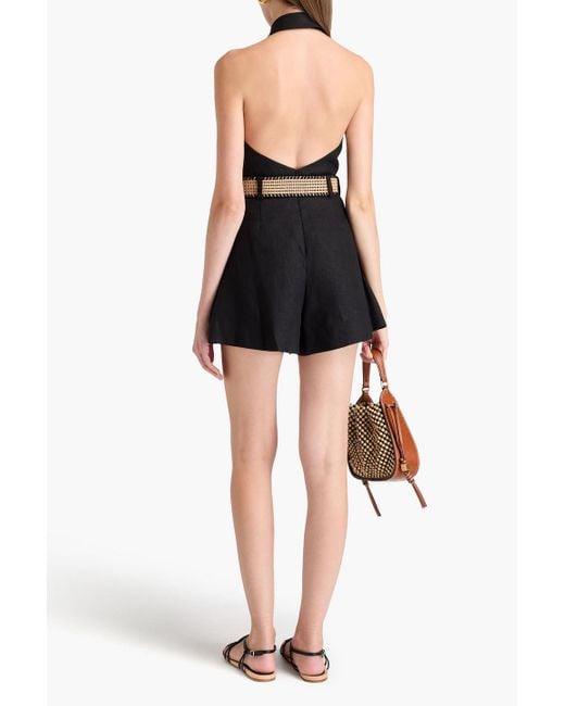 ZIMMERMANN Linen Halterneck Playsuit Size 1