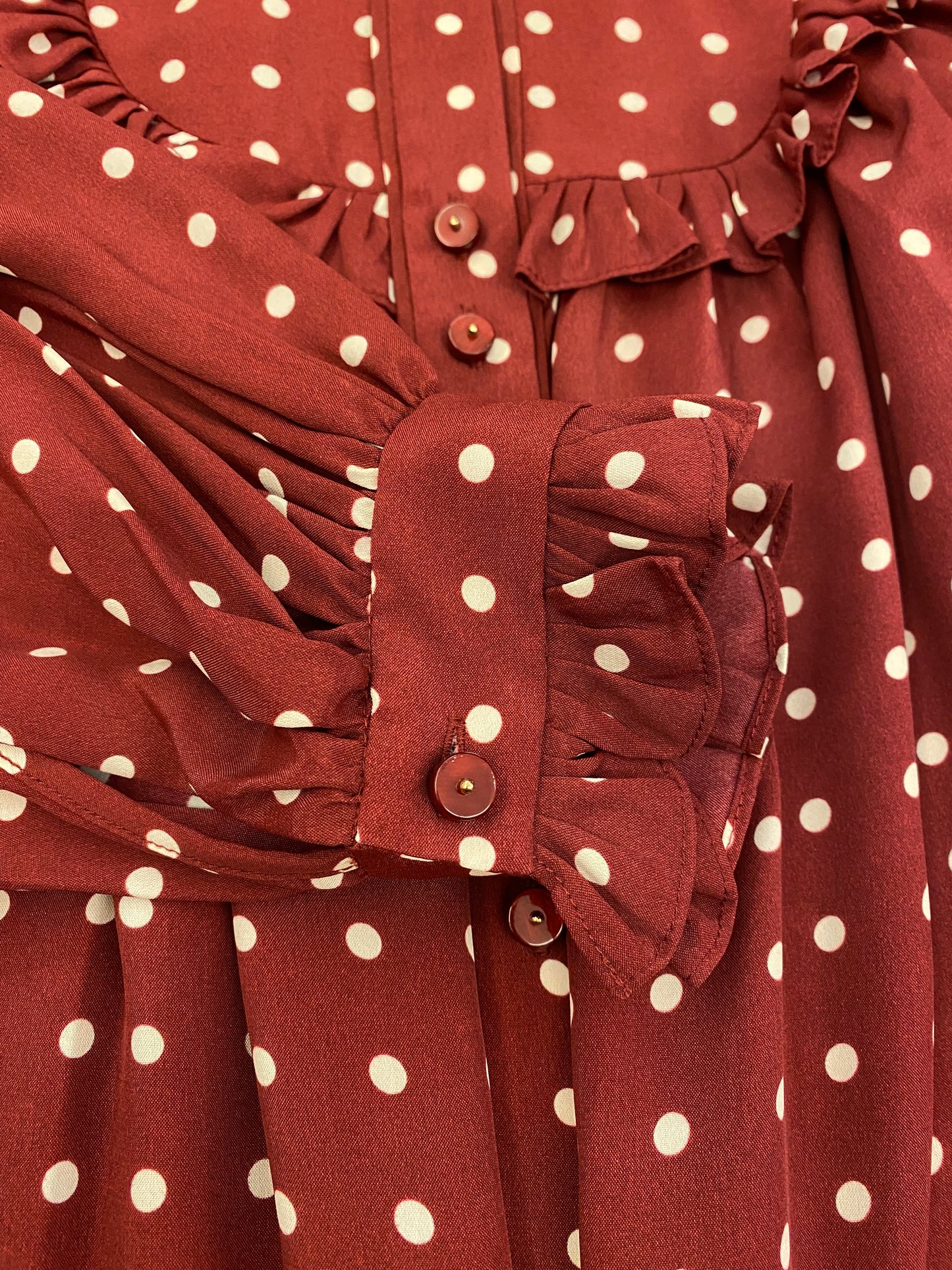 ZIMMERMANN Polka-dot Burgundy Blouse Size 0/ Eu 34