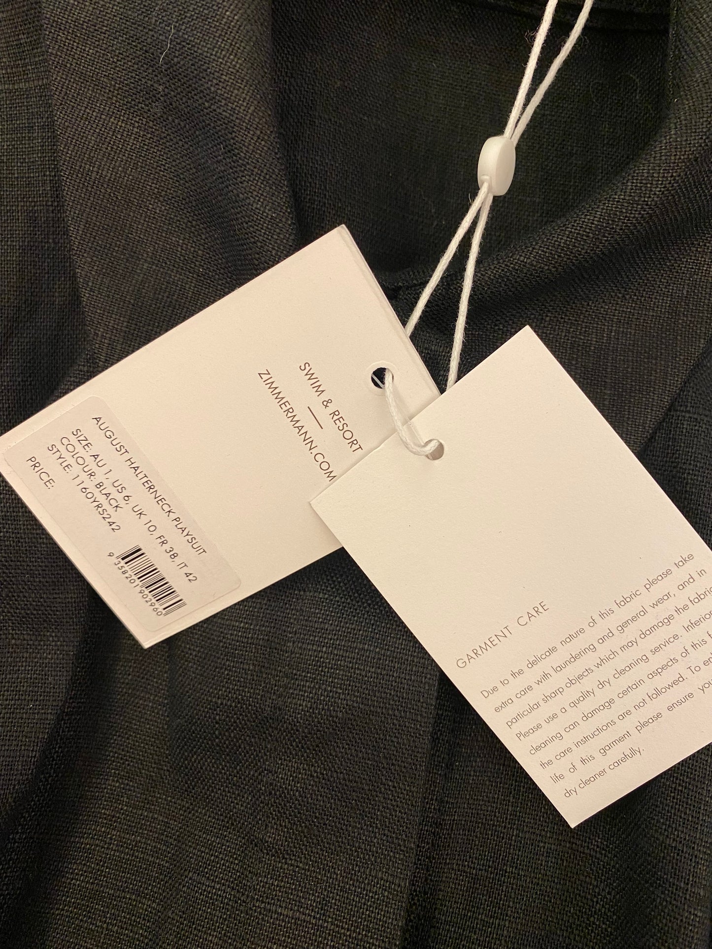 ZIMMERMANN Linen Halterneck Playsuit Size 1