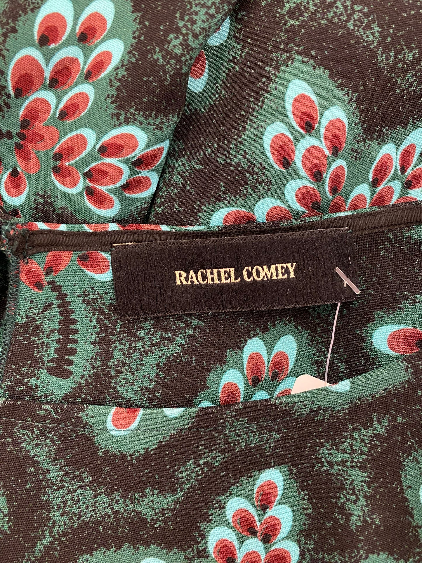 RACHEL COMEY Printed Dark Green Dress Size 6/S