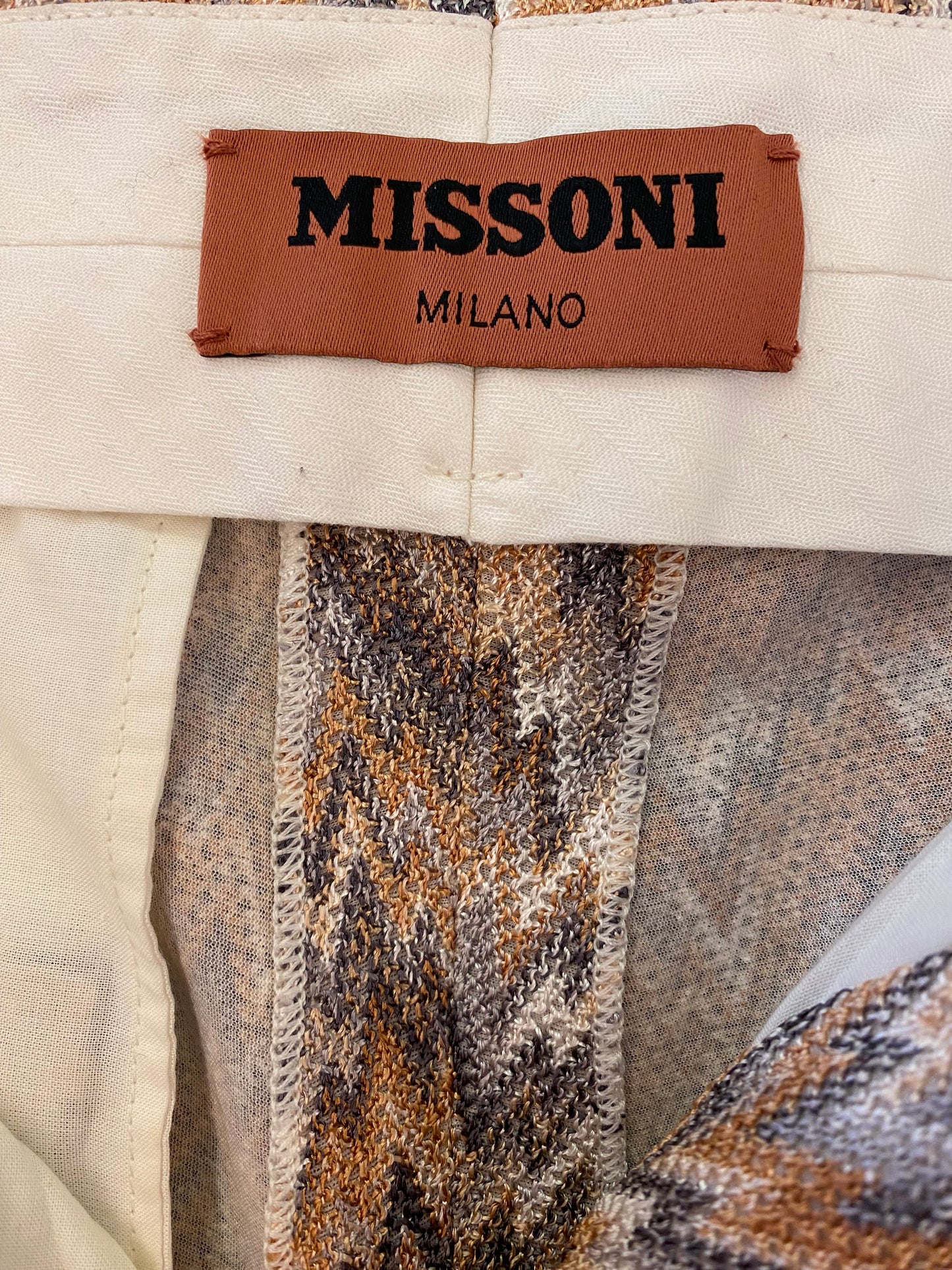 MISSONI Chevron Knitted Palazzo Trousers Size IT 42