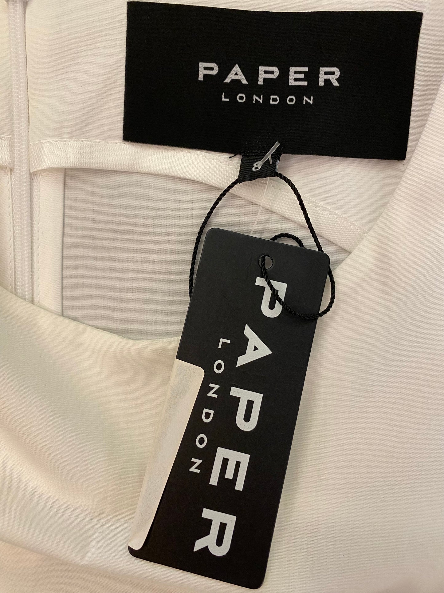 PAPER LONDON Wave Dress in White Cotton Size 8