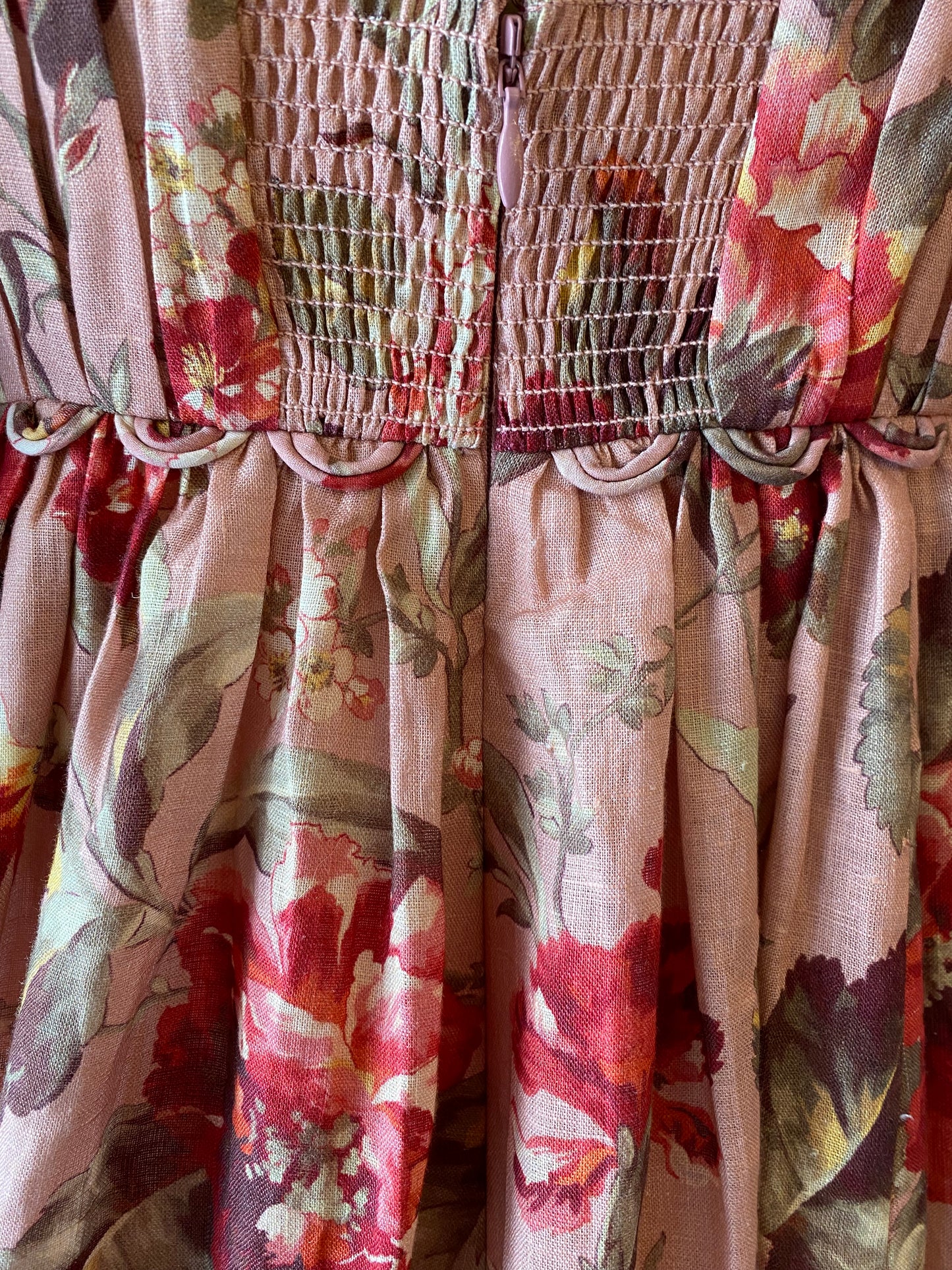 ZIMMERMANN Floral-Print Empire-Waist Dress Size 1/S