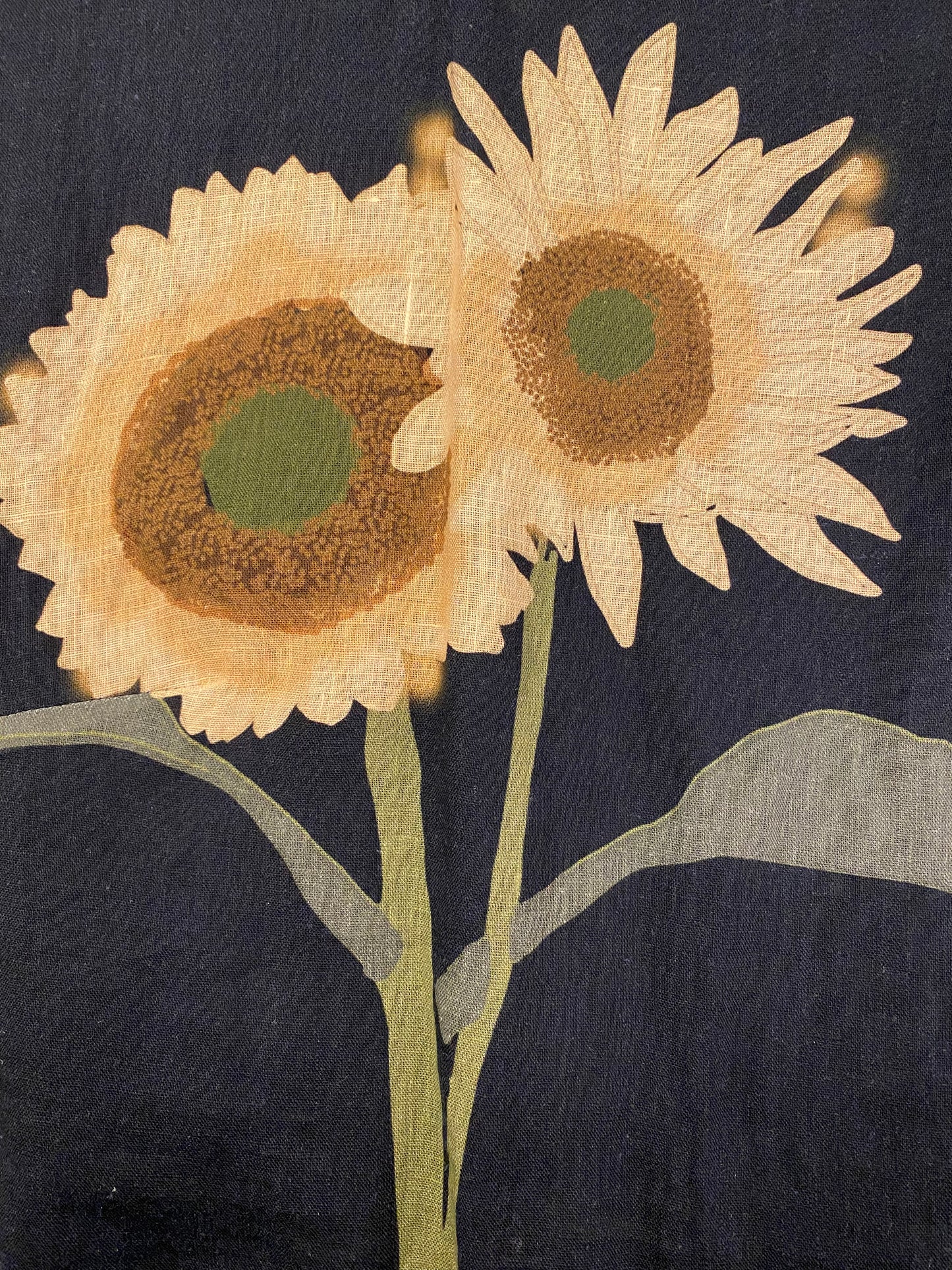 BERNADETTE Sunflower-Print Linen Mini Dress Size 36