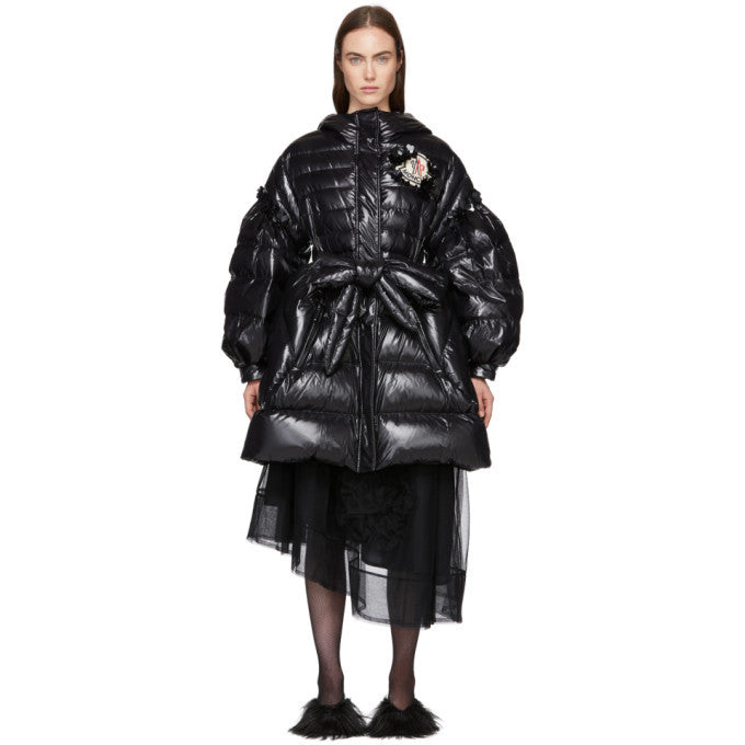 MONCLER Simone Rocha Black Down Coat Size 0