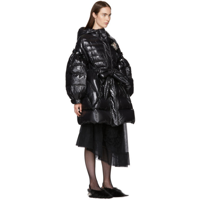 MONCLER Simone Rocha Black Down Coat Size 0