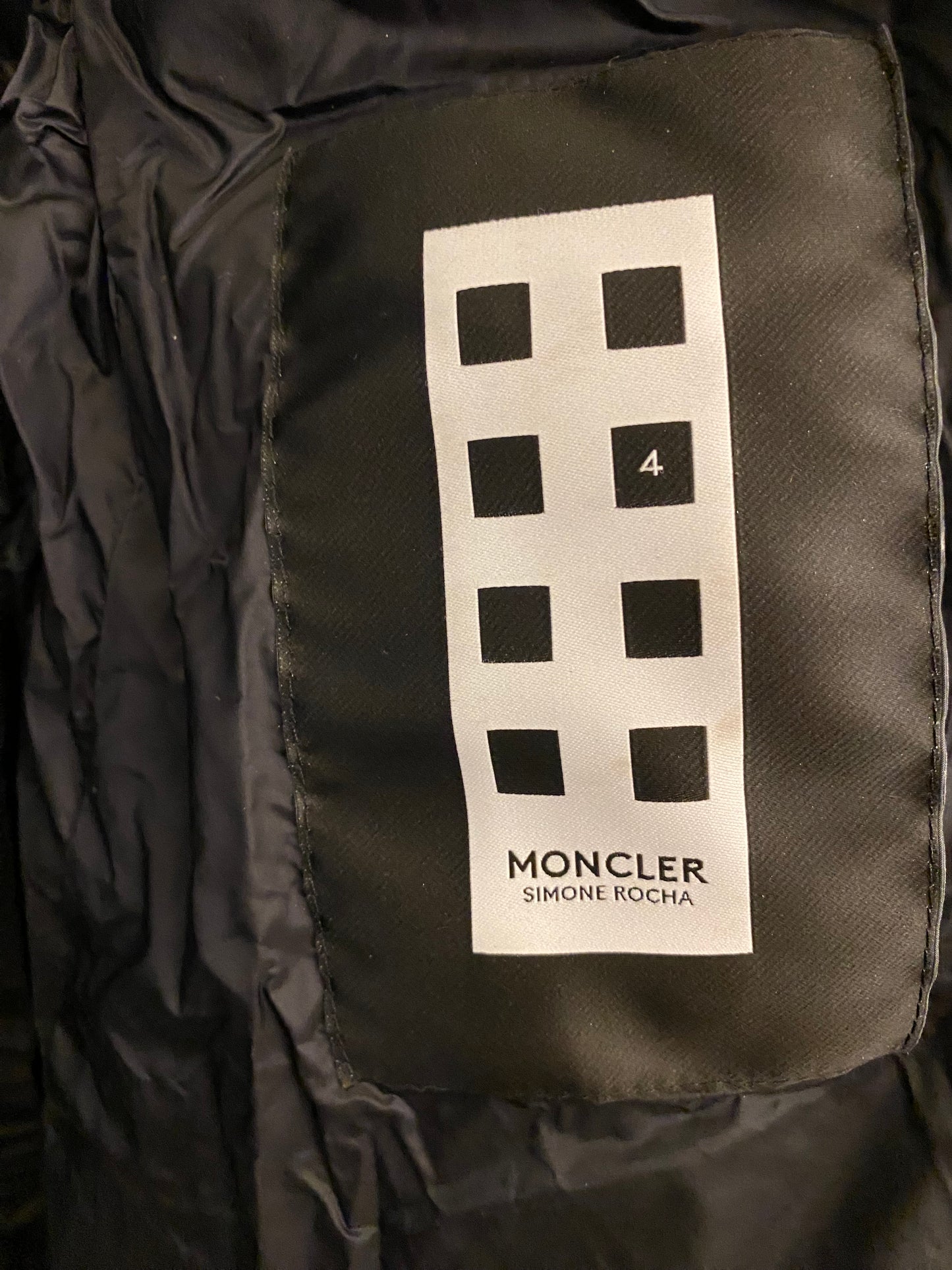 MONCLER Simone Rocha Black Down Coat Size 0