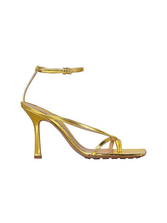 BOTTEGA VENETA Gold Metalic Leather Sandals Size 39