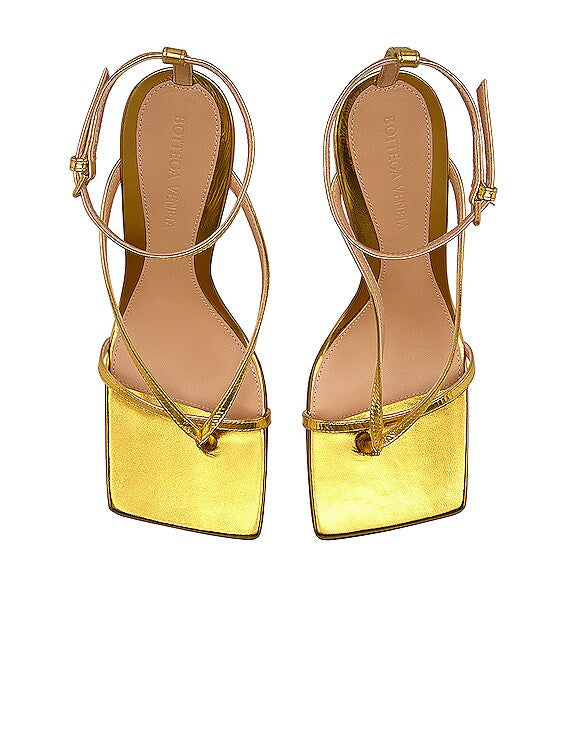 BOTTEGA VENETA Gold Metalic Leather Sandals Size 39