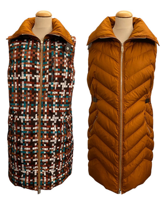 HERMÈS Reversible Down Long Vest Size 38