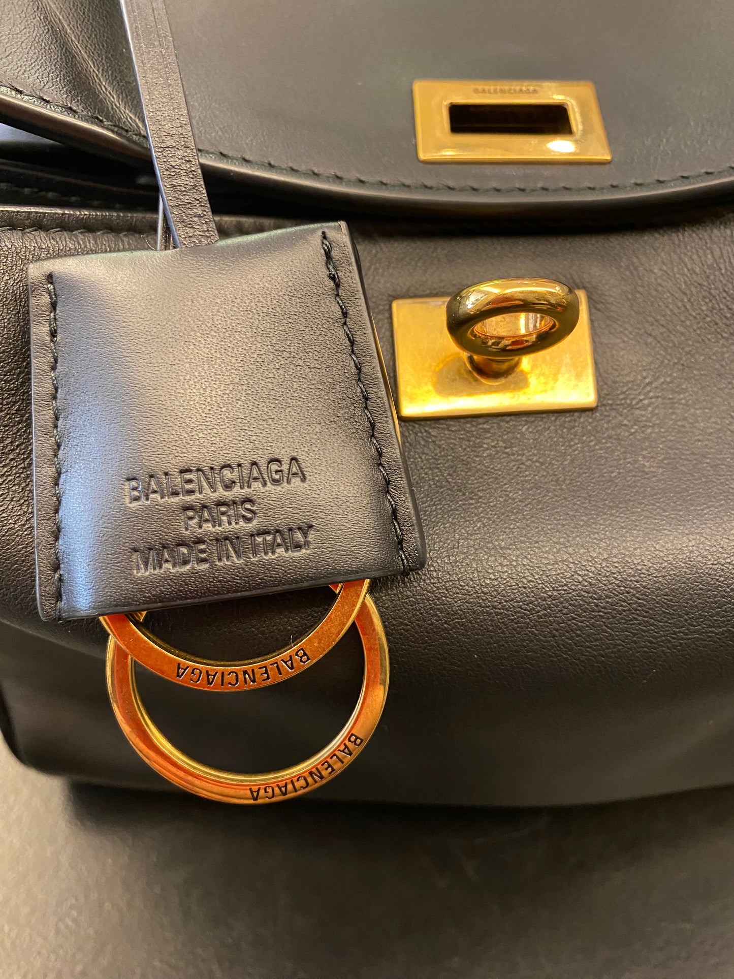 BALENCIAGA Rodeo Mini Leather Top-Handle Bag