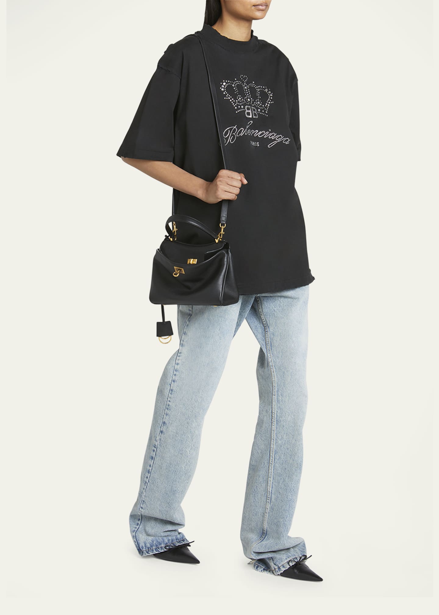 BALENCIAGA Rodeo Mini Leather Top-Handle Bag