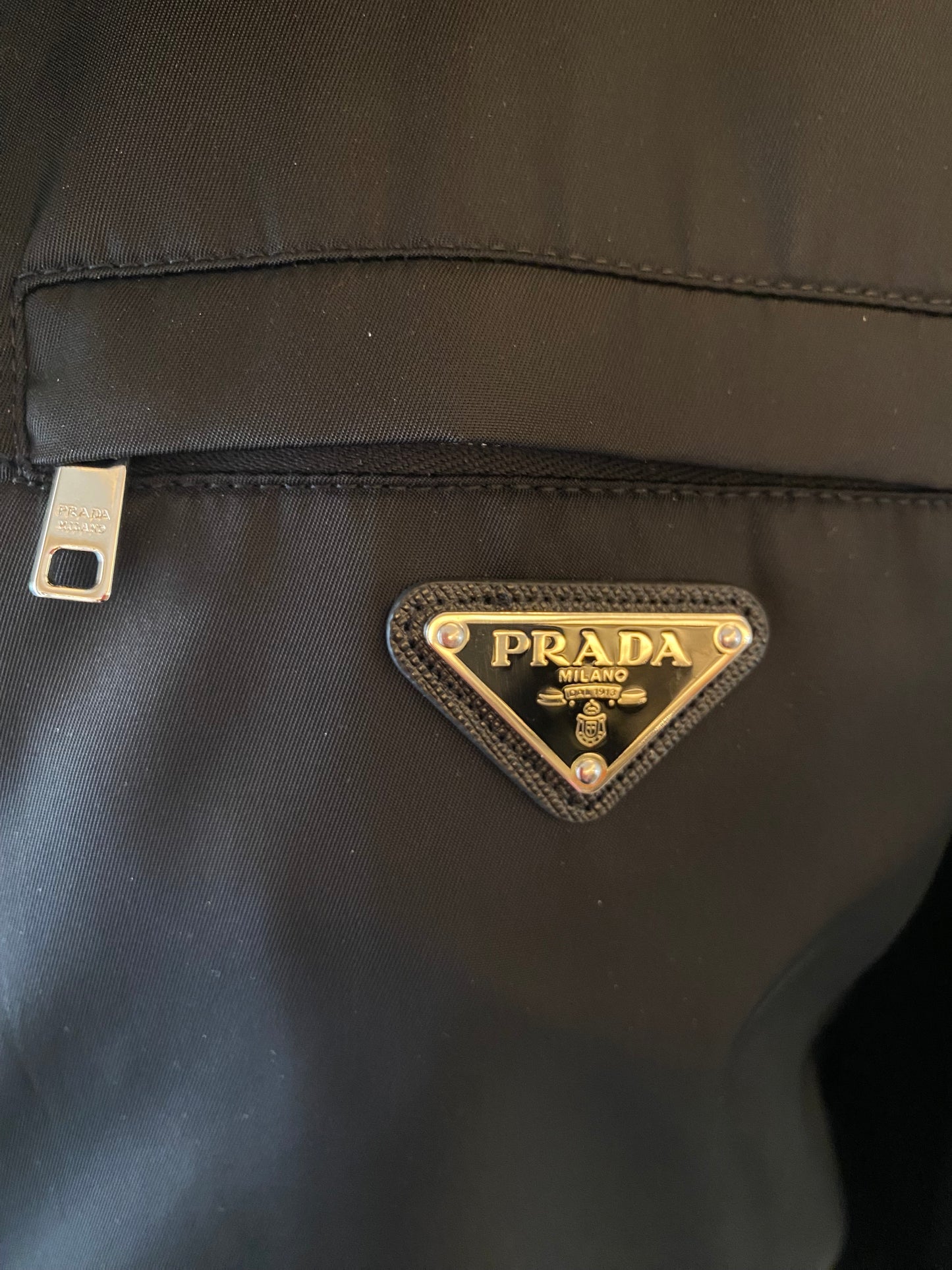 PRADA Re-Nylon Hooded Parka Coat Black Size 38