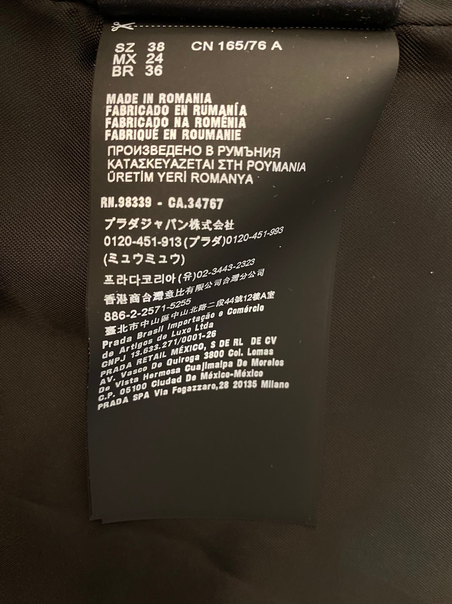 PRADA Re-Nylon Hooded Parka Coat Black Size 38