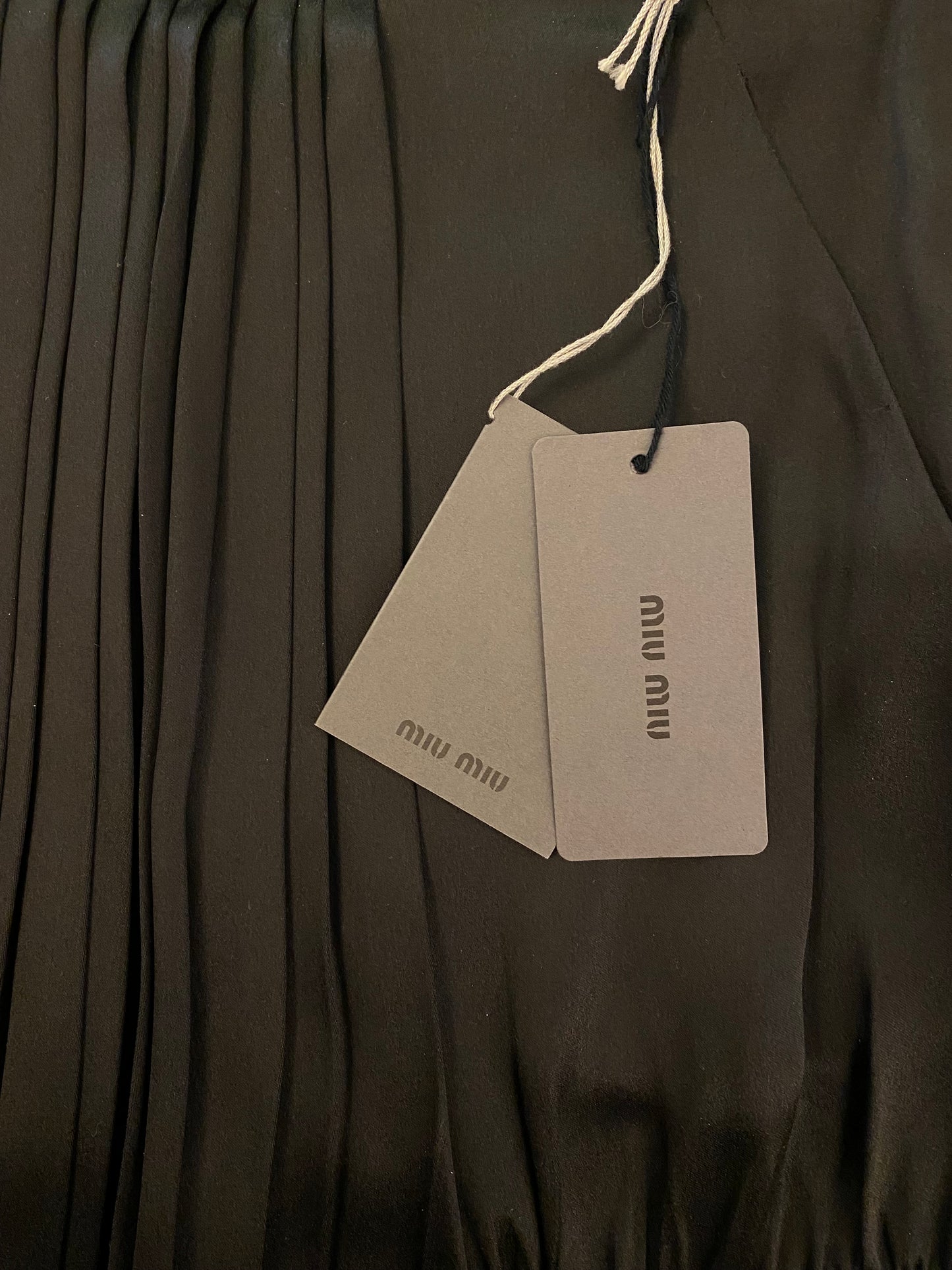 MIU MIU Silk Blend Pleated Mini Skirt Size 38
