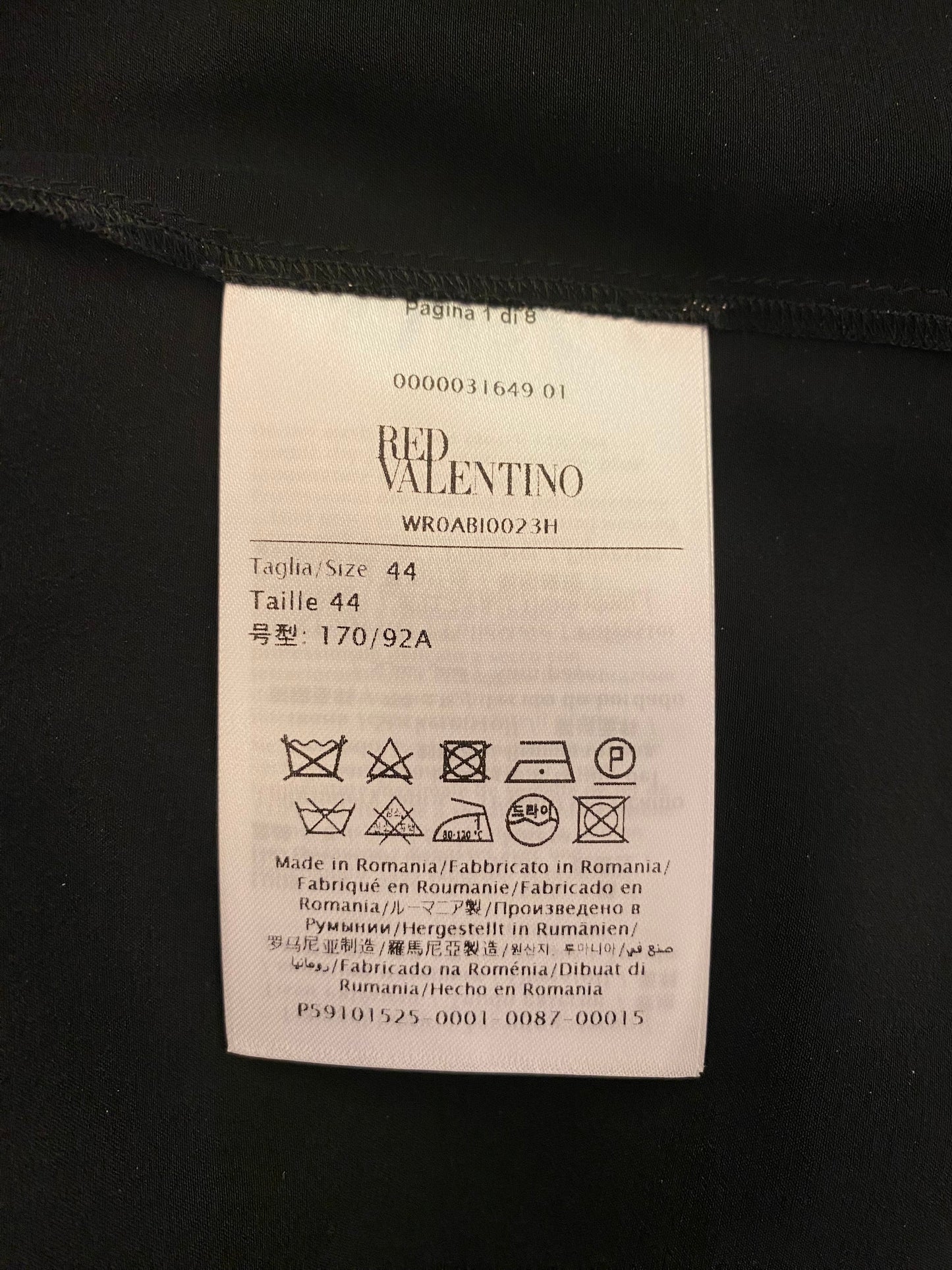 RED VALENTINO Crystal Collar Silk Blouse Black Size It 44