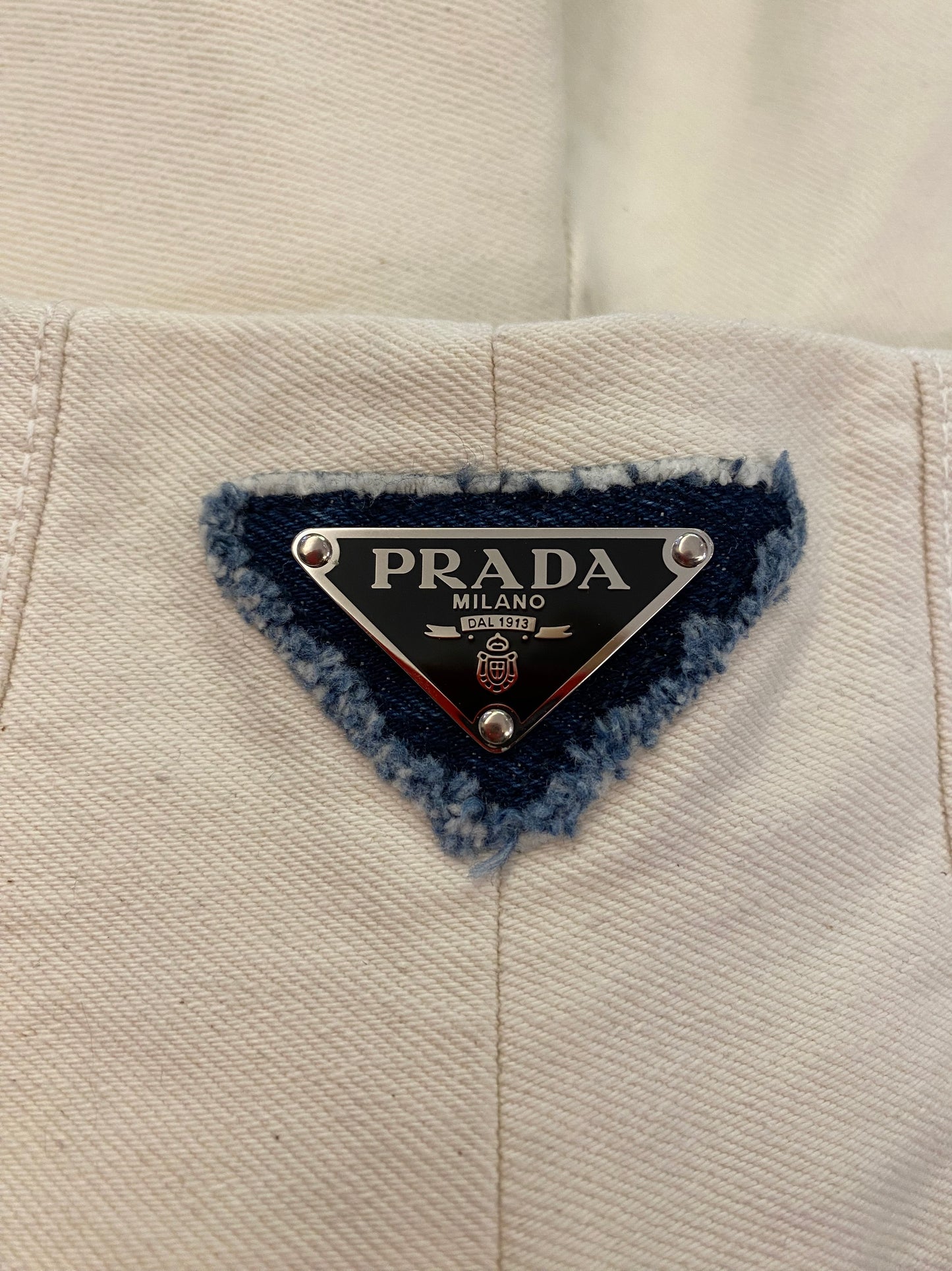 PRADA White Denim Cotton Shorts Size It 40