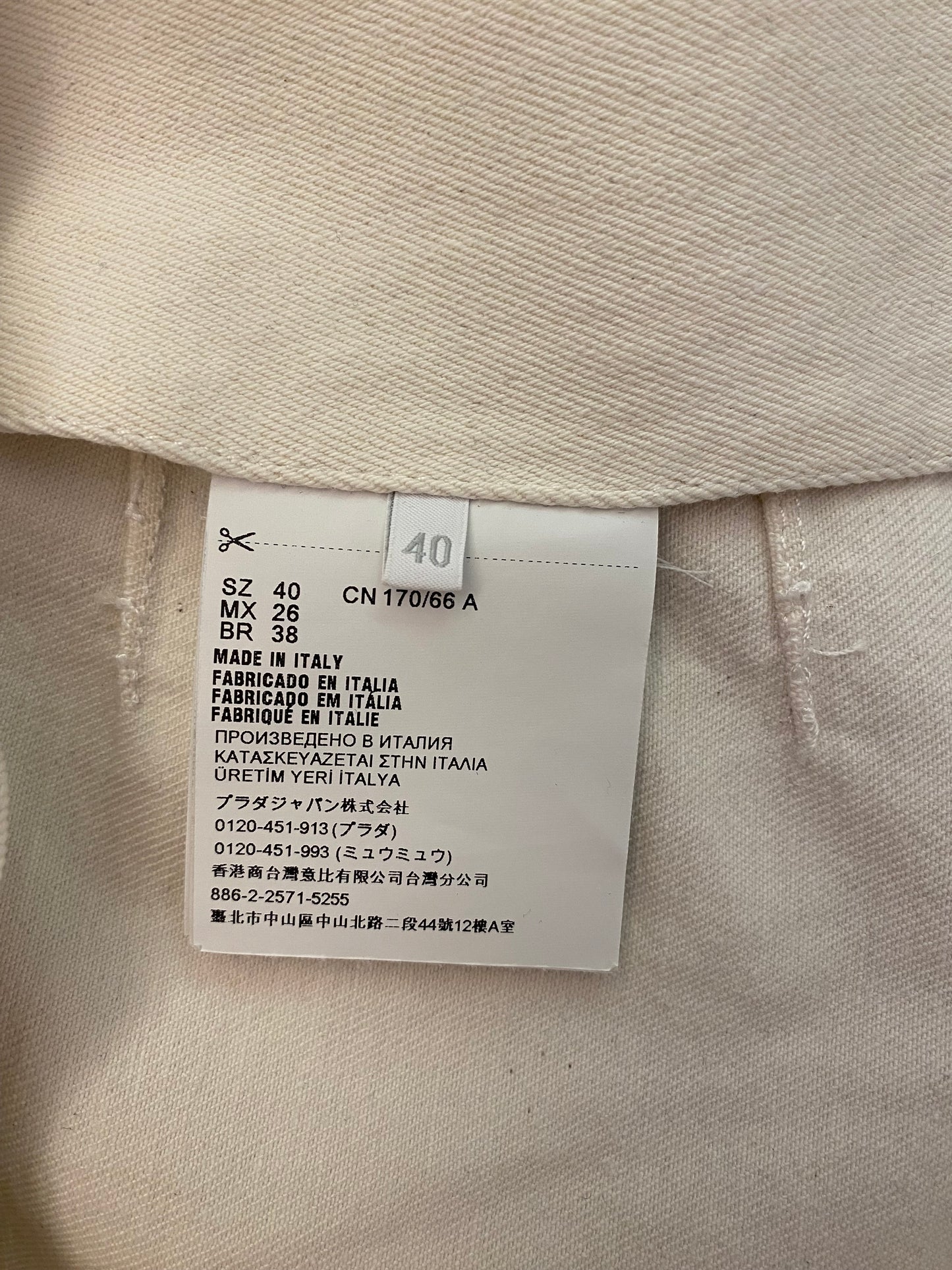 PRADA White Denim Cotton Shorts Size It 40