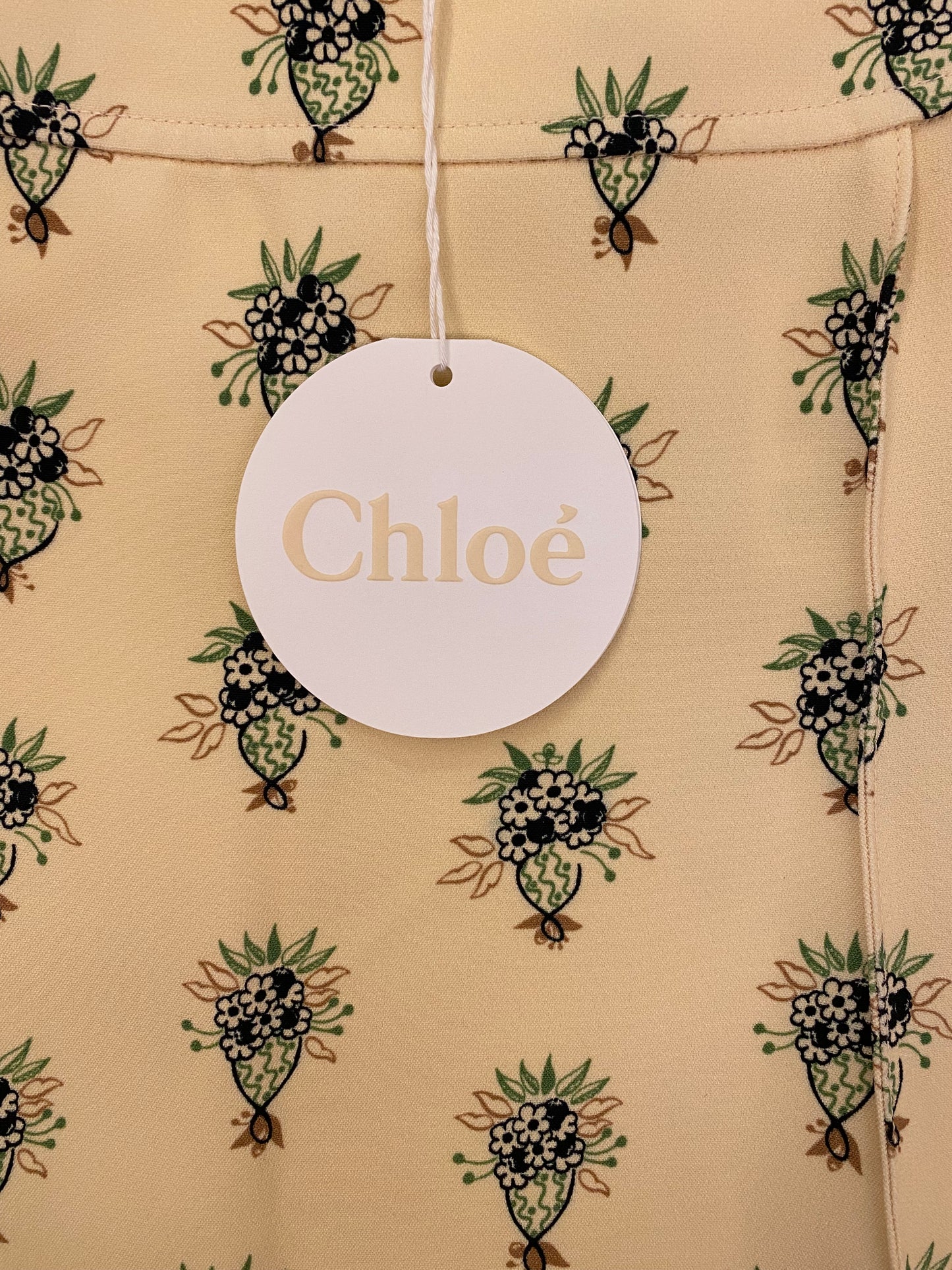 CHLOE Floral Print Mini Skirt Soft Powder Size 36