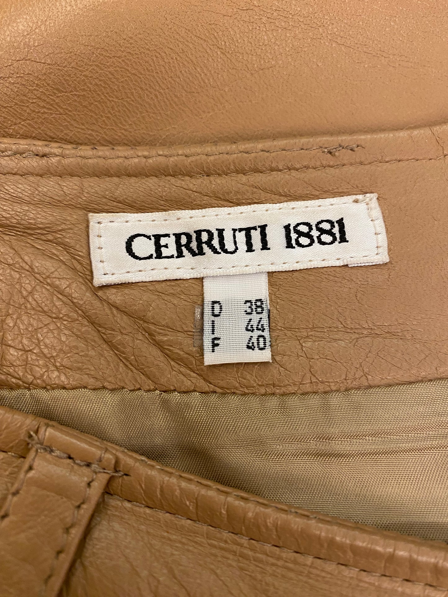 CERRUTI 1881 Beige Leather Skirt Size 38