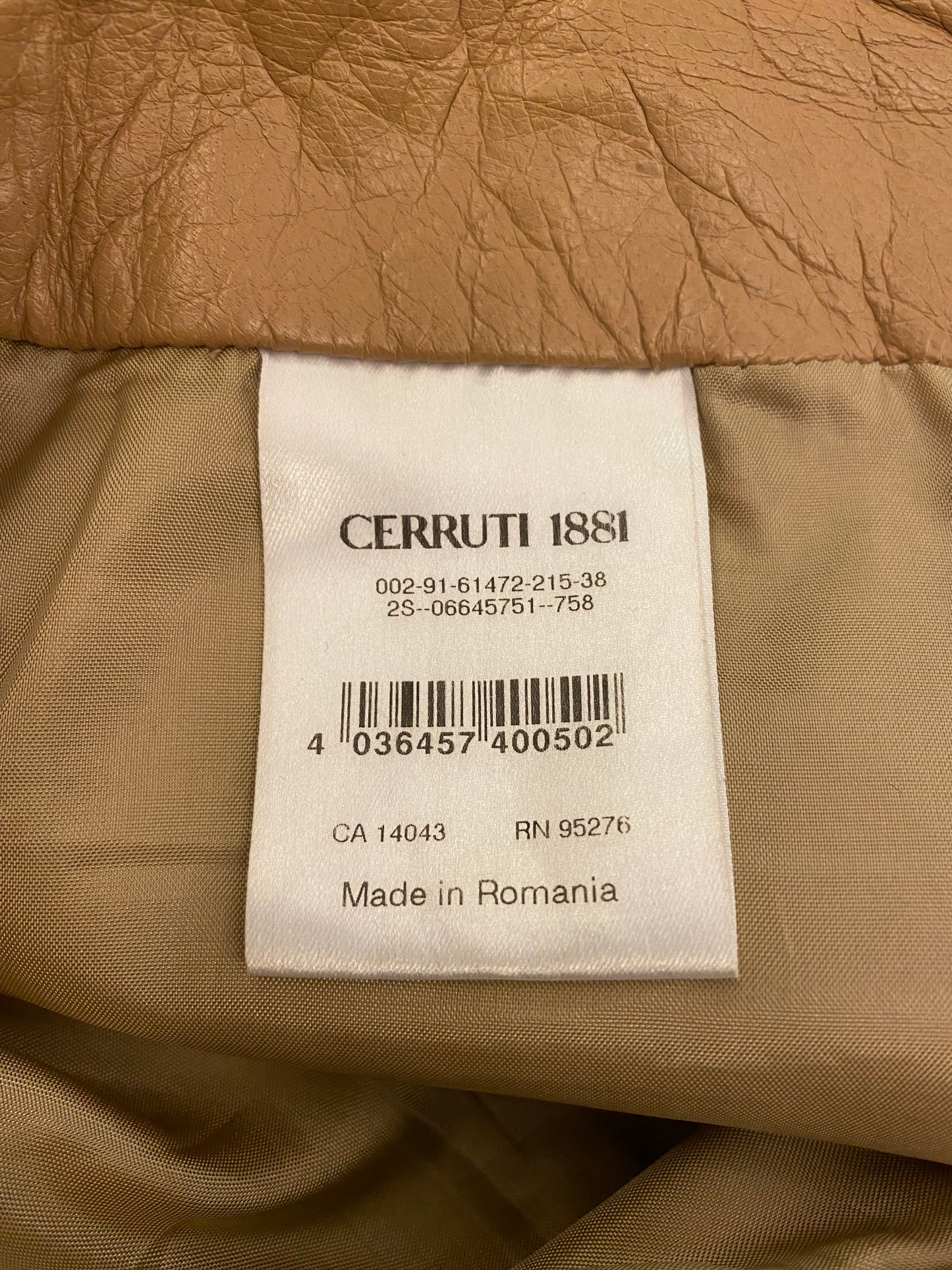 CERRUTI 1881 Beige Leather Skirt Size 38