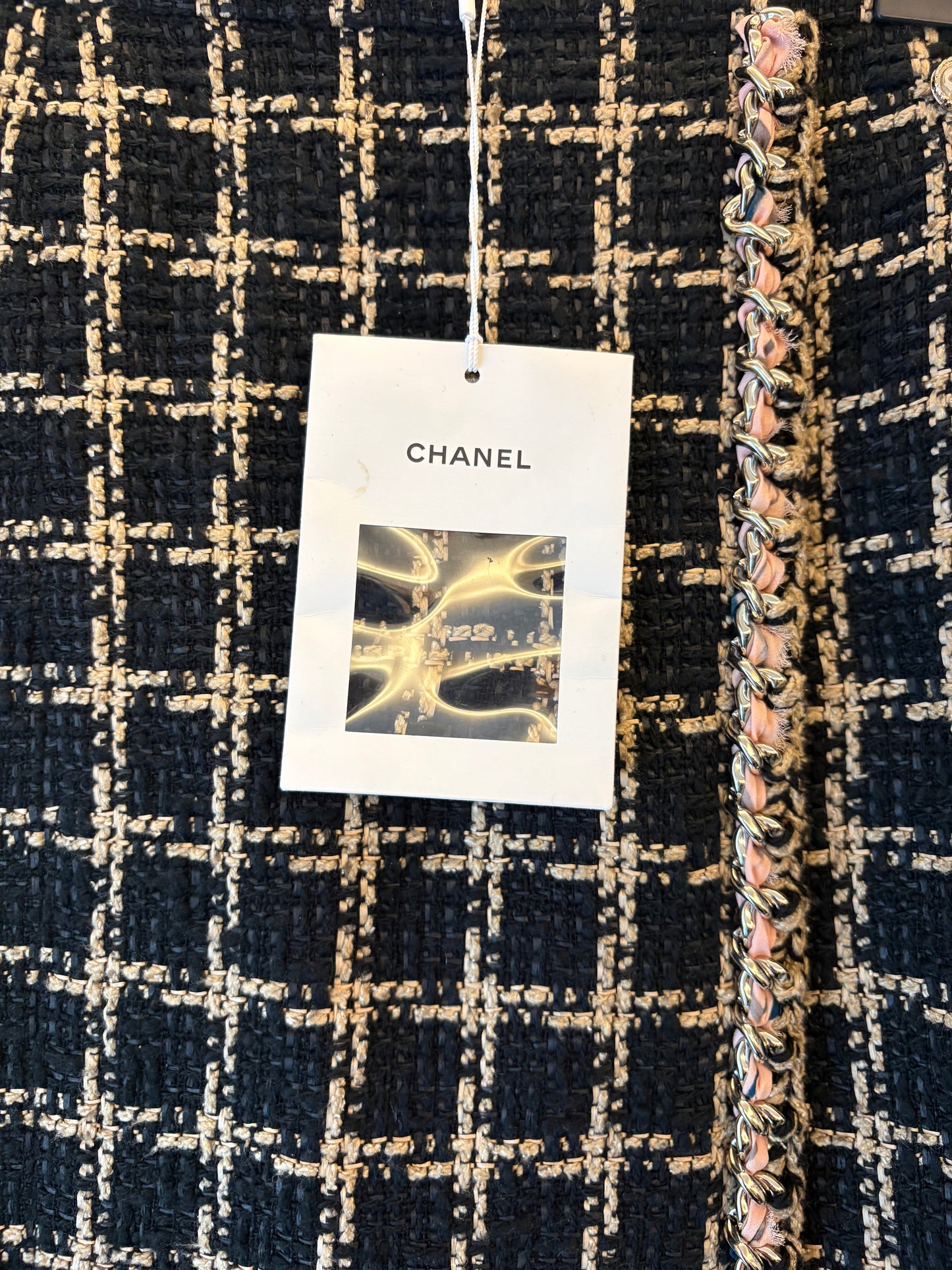 CHANEL Runway 21S Black & Beige Skirt Suit Size Fr 38