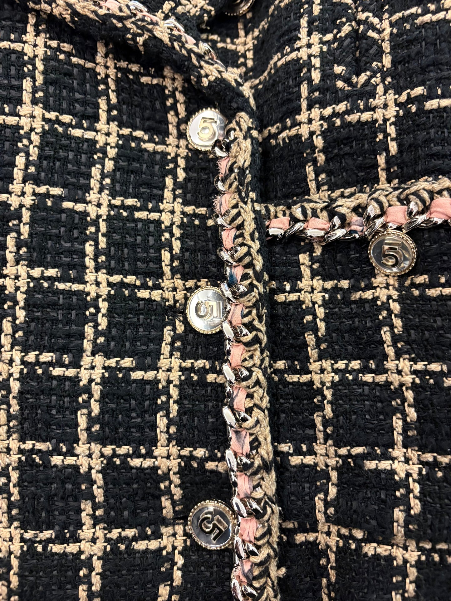 CHANEL Runway 21S Black & Beige Skirt Suit Size Fr 38